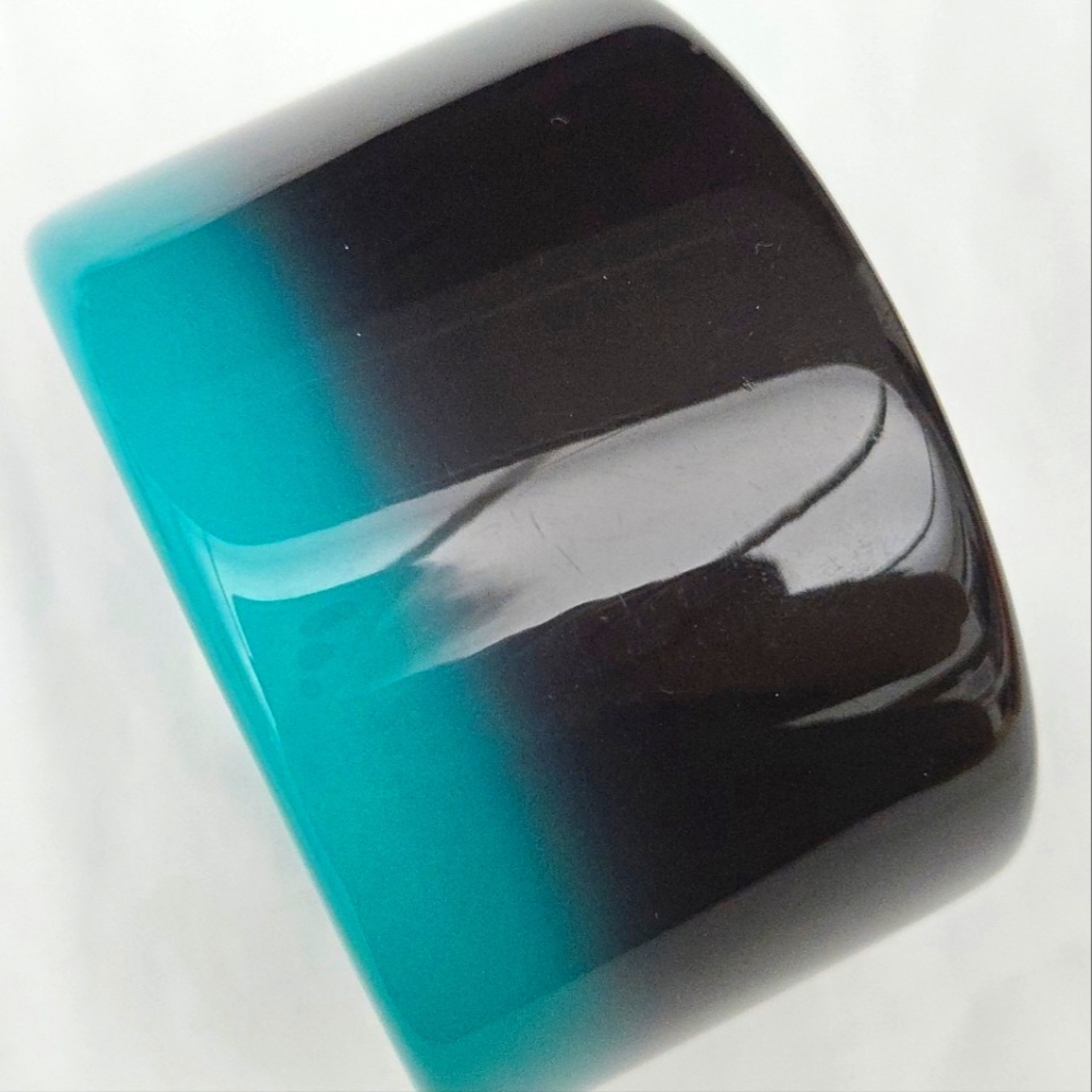 HERMES Assam Fusion Laquered Wood Bangle Bracelet 1.9"W Runway